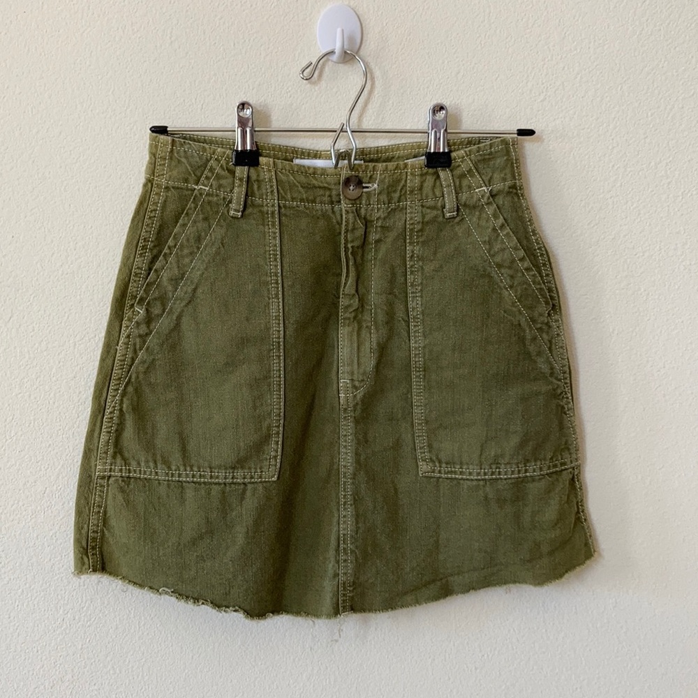 Zara Woman Premium Denim Collection Green Skirt